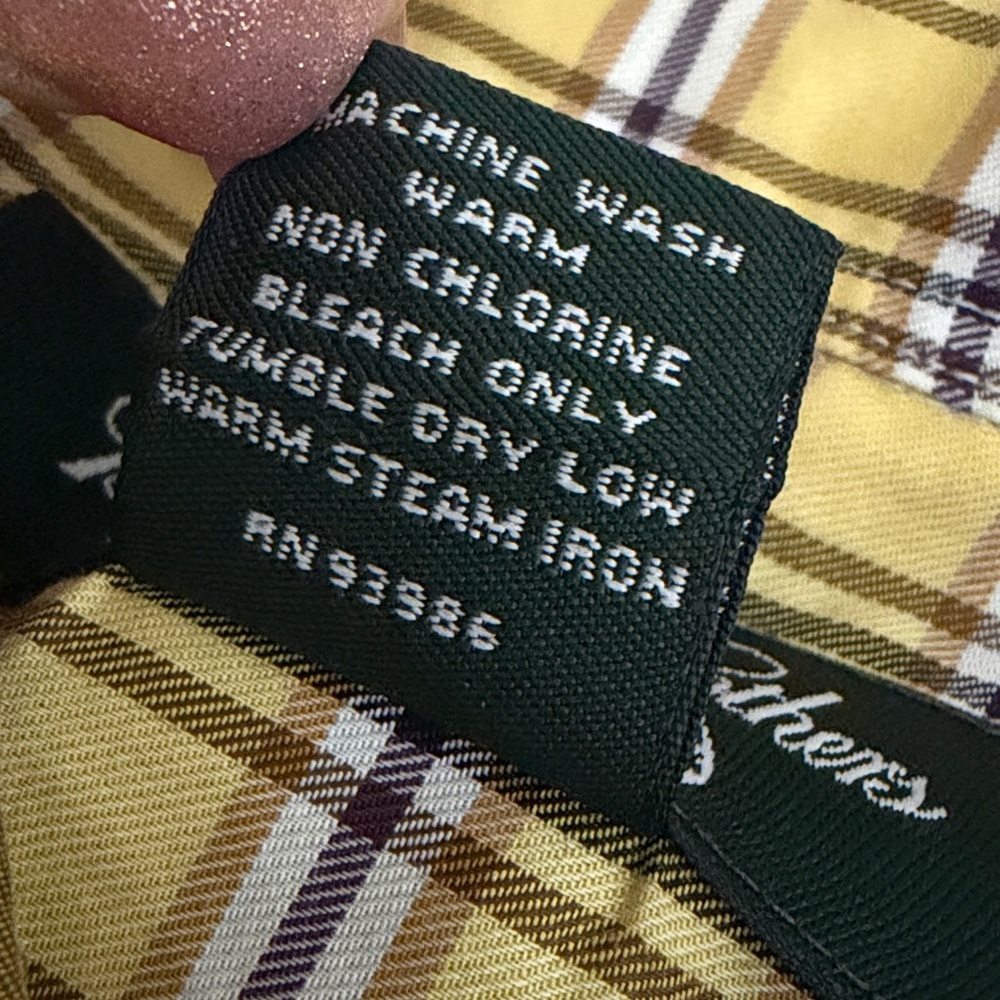 Brooks Brothers XL Country Club Men's Yellow Plaid Button-Down Shirt Size $148 - Picture 9 of 9